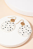 Flower Power Black Speckled Disc Earrings (dropship)