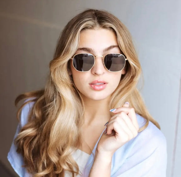 Hailey Hexagon Frame Sunglasses