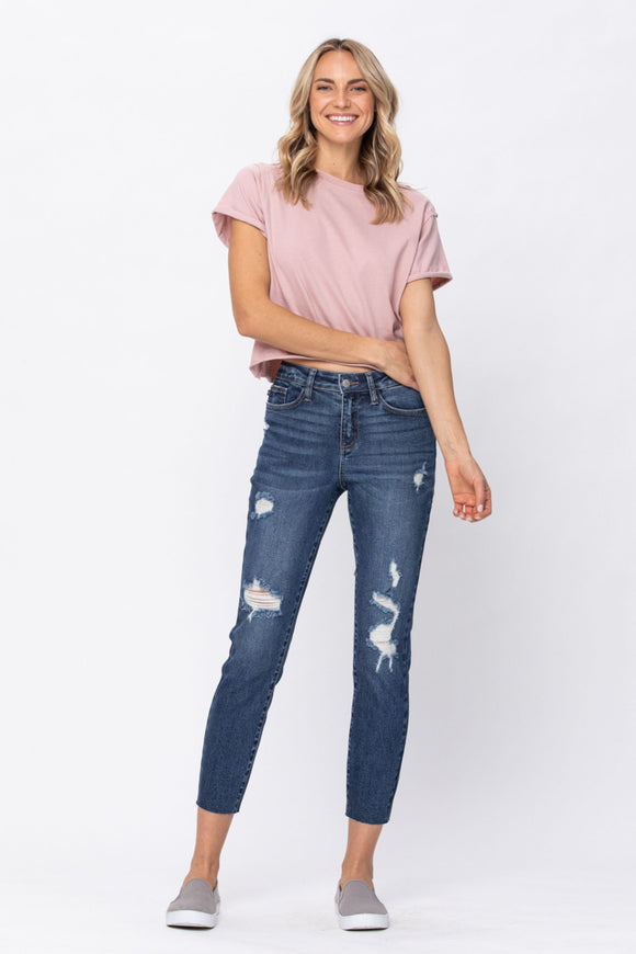 Mid-Rise Vintage Cut Off Judy Blue jeans