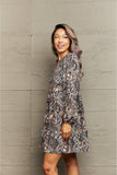 Paisley Print V-Neck Dress