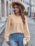 Round Neck Puff Sleeve Shirt