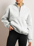 Half Zip Dropped Shoulder Sweatshirt