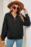 Half Zip Dropped Shoulder Sweatshirt