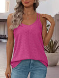 Eyelet Scoop Neck Spaghetti Strap Cami