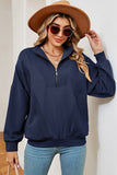 Half Zip Dropped Shoulder Sweatshirt