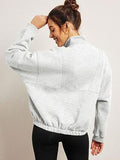 Half Zip Dropped Shoulder Sweatshirt