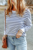 Striped Long Sleeve Round Neck Top