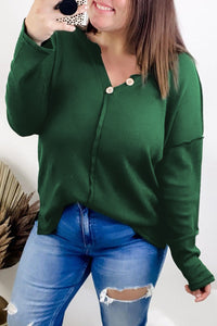 Plus Size Exposed Seam Slit Sweatshirt