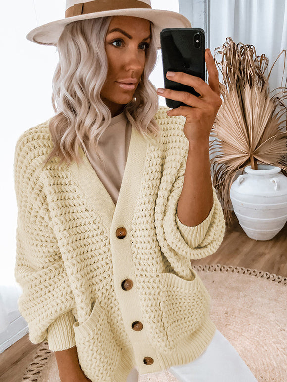 V-Neck Long Sleeve Cardigan