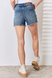 Judy Blue Full Size High Waist Raw Hem Denim Shorts