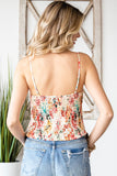 Floral Smocked Frill Trim Cami