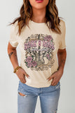 ROCK ROLL Graphic Cuffed Short Sleeve Tee