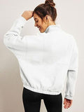 Half Zip Dropped Shoulder Sweatshirt