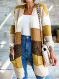 Color Block Dropped Shoulder Cardigan