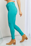 YMI Jeanswear Kate Hyper-Stretch Full Size Mid-Rise Skinny Jeans in Sea Green