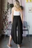 Heimish Full Size Frill Slit High Waist Wide Leg Pants