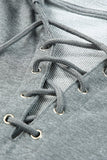 Lace-Up Dropped Shoulder Hoodie