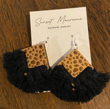 Dalmatian Print Macrame Earrings