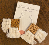 Dalmatian Print Macrame Earrings