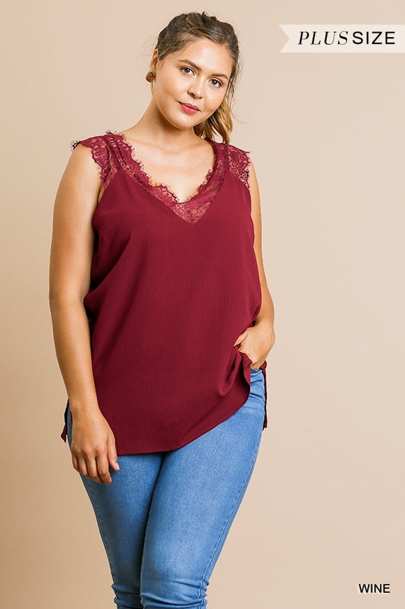 Wine Time lace top